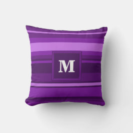 Monogram lila rand kudde