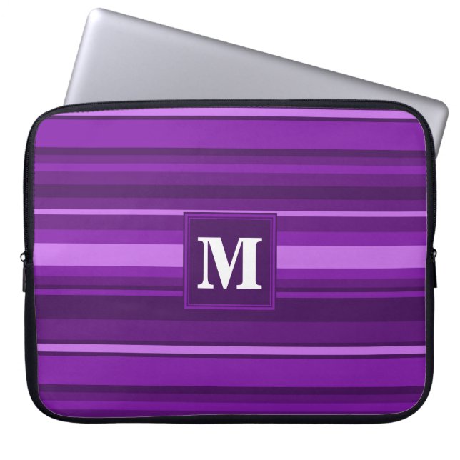 Monogram lila rand laptop fodral (Framsidan)