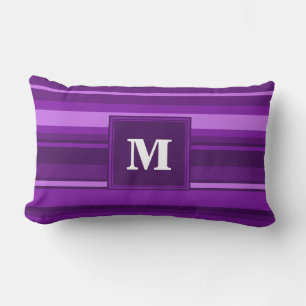 Monogram lila rand lumbarkudde