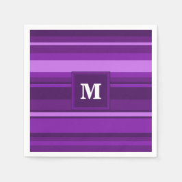 Monogram lila rand pappersservett