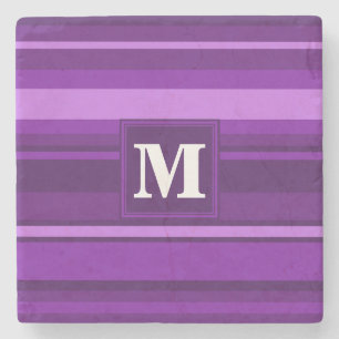 Monogram lila rand stenunderlägg