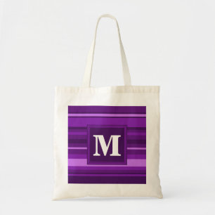 Monogram lila rand tygkasse