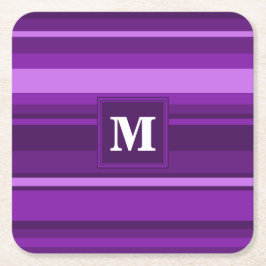 Monogram lila rand underlägg papper kvadrat