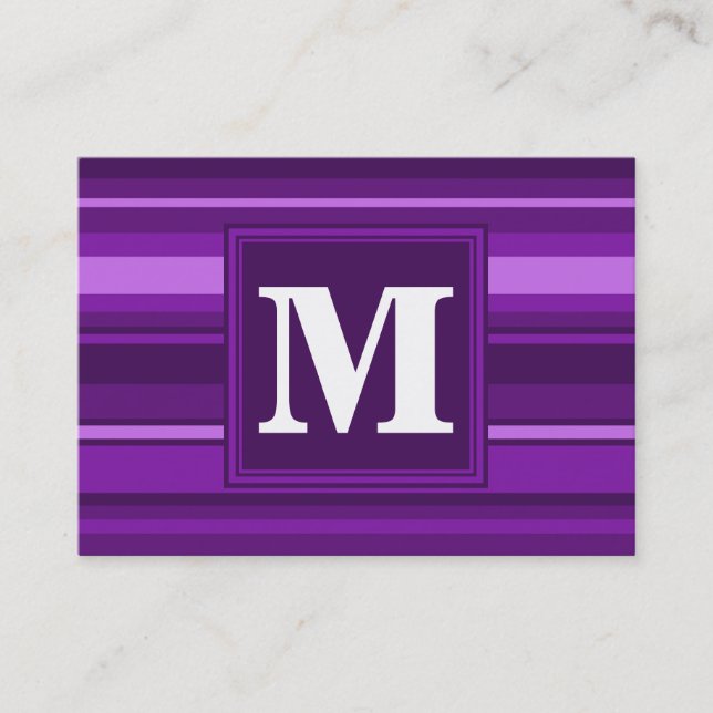 Monogram lila rand visitkort (Framsida)