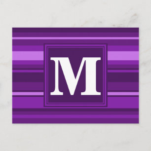 Monogram lila rand vykort