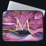 Monogram Lila Rosa och Guld Agate Geode Laptop Fodral<br><div class="desc">Monogrammets Rosa för Lila och Guld Agate Geode Design . Mallarna har konfigurerats med redot att anpassa och anpassa. Om du vill ändra färg eller stil i texten klickar du på anpassningtill i slutet av mallen.</div>