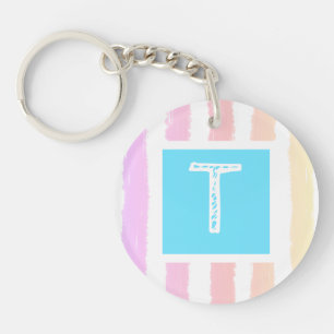 Monogram Lila Rosa Watercolor Rand