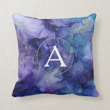 Monogram Lila Watercolor Pillow