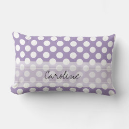 Monogram Lila White Trendig Roligt Polka Dot Mönst Lumbarkudde
