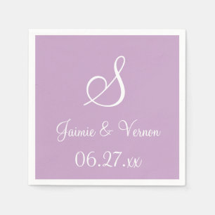 Monogram Lilac Fashionable Monochromatic Napkins Pappersservett