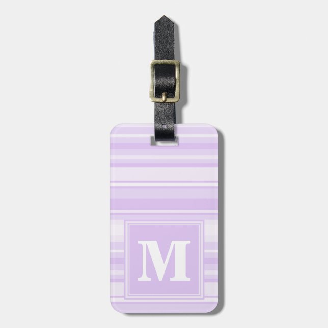 Monogram lilac rand bagagebricka (Vertikal Framsida)