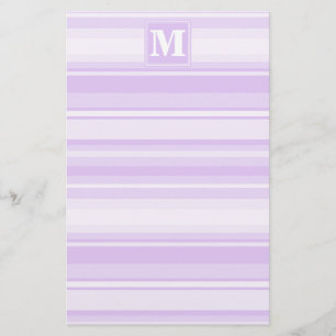 Monogram lilac rand brevpapper