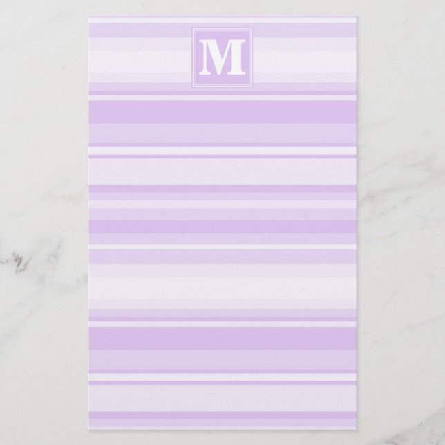 Monogram lilac rand brevpapper (Framsida)