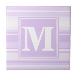 Monogram lilac rand kakelplatta
