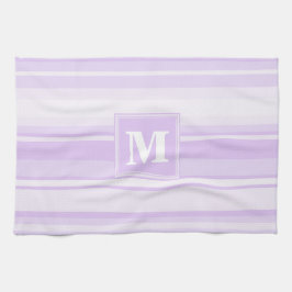 Monogram lilac rand kökshandduk