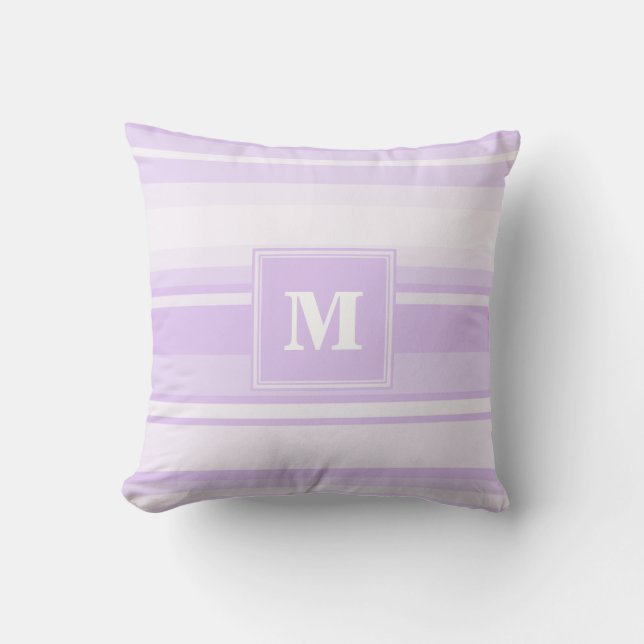 Monogram lilac rand kudde (Framsida)