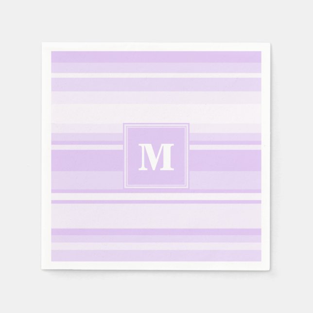 Monogram lilac rand pappersservett (Framsidan)