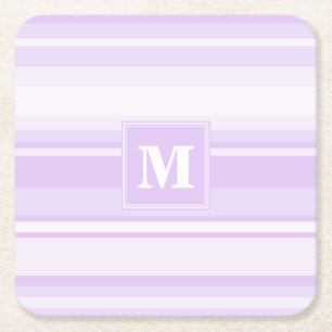 Monogram lilac rand underlägg papper kvadrat