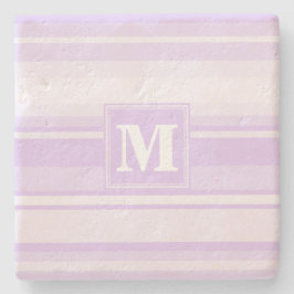 Monogram lilac rand underlägg sten