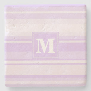 Monogram lilac rand underlägg sten