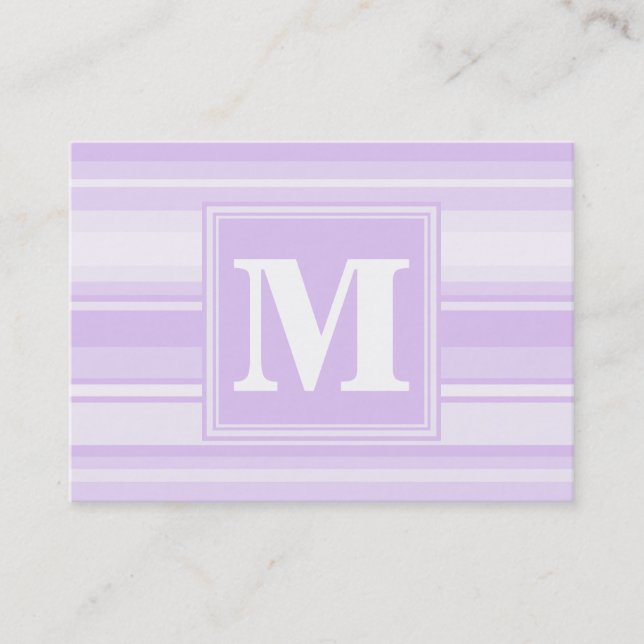 Monogram lilac rand visitkort (Framsida)