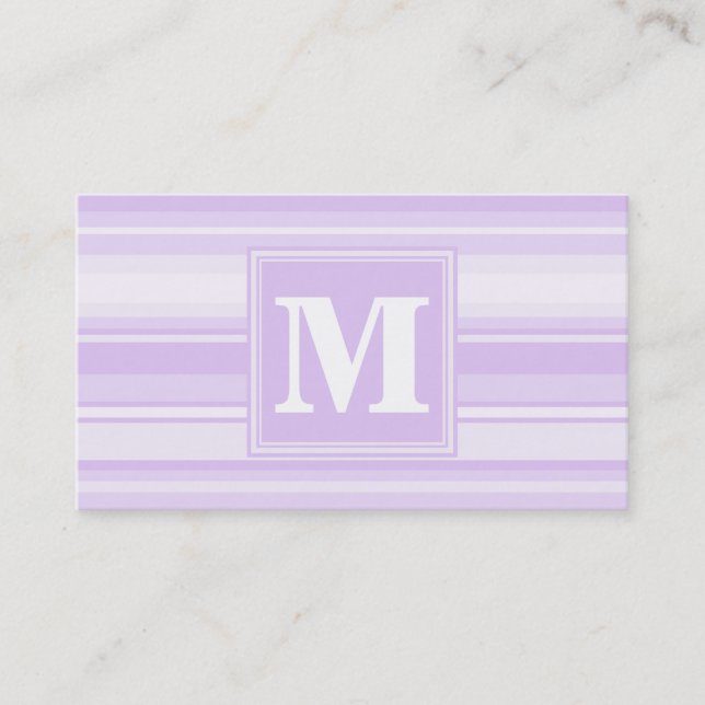 Monogram lilac rand visitkort (Framsida)