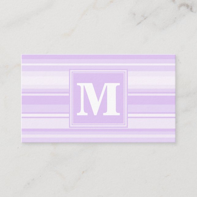 Monogram lilac rand visitkort (Framsida)