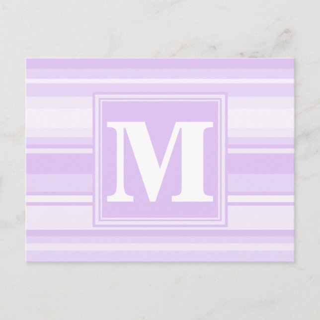 Monogram lilac rand vykort (Framsida)