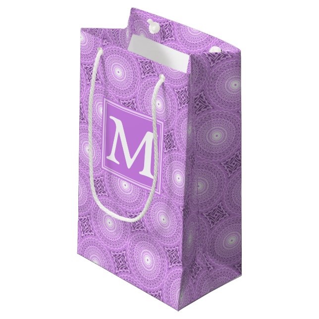 Monogram lilax lila circles mönster (Framsidan Vinklad)