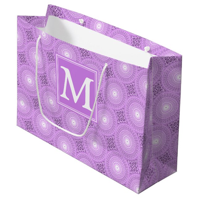 Monogram lilax lila circles mönster (Framsidan Vinklad)