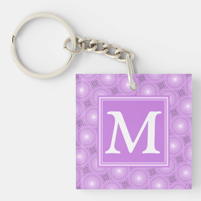 Monogram lilax lila circles mönster (Framsidan)