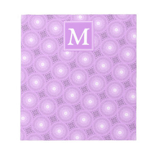 Monogram lilax lila circles mönster anteckningsblock