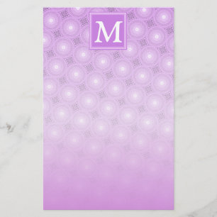 Monogram lilax lila circles mönster brevpapper