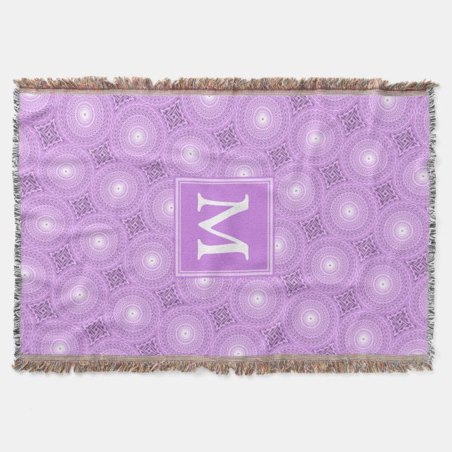 Monogram lilax lila circles mönster filt (Framsidan)
