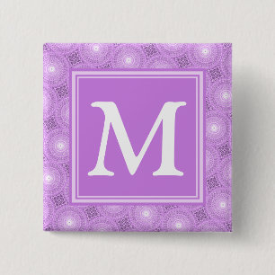 Monogram lilax lila circles mönster knapp