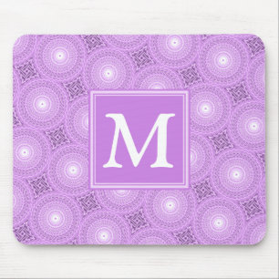 Monogram lilax lila circles mönster musmatta