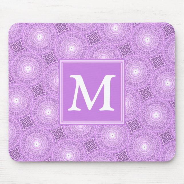 Monogram lilax lila circles mönster musmatta (Framsidan)