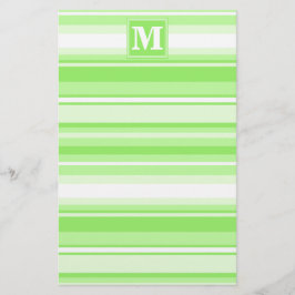 Monogram lime green rand brevpapper