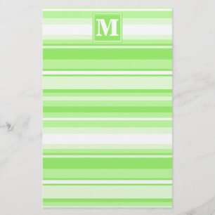 Monogram lime green rand brevpapper