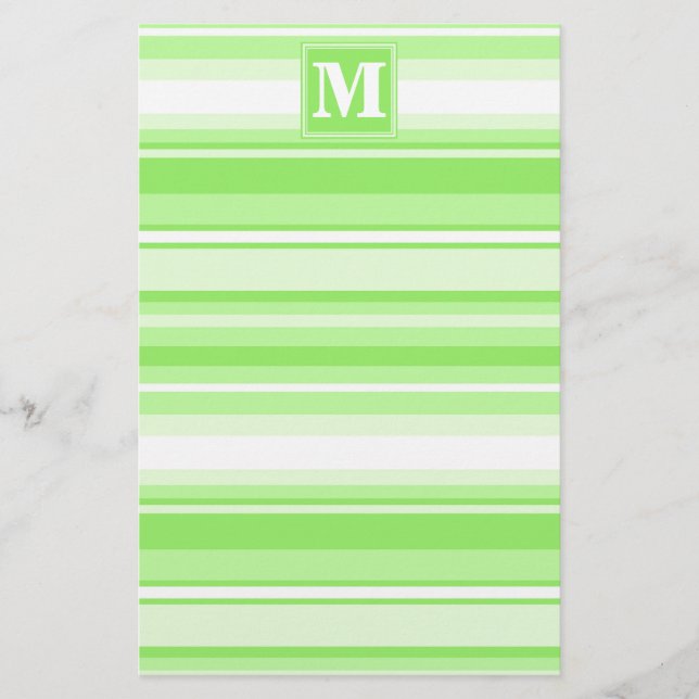 Monogram lime green rand brevpapper (Framsida)