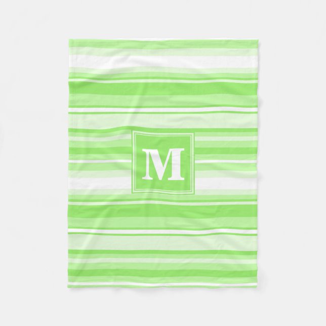 Monogram lime green rand fleecefilt (Framsidan)