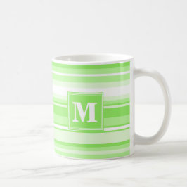 Monogram lime green rand kaffemugg