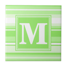 Monogram lime green rand kakelplatta