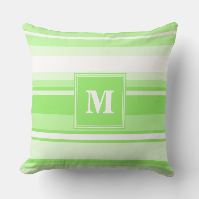 Monogram lime green rand kudde (Framsida)