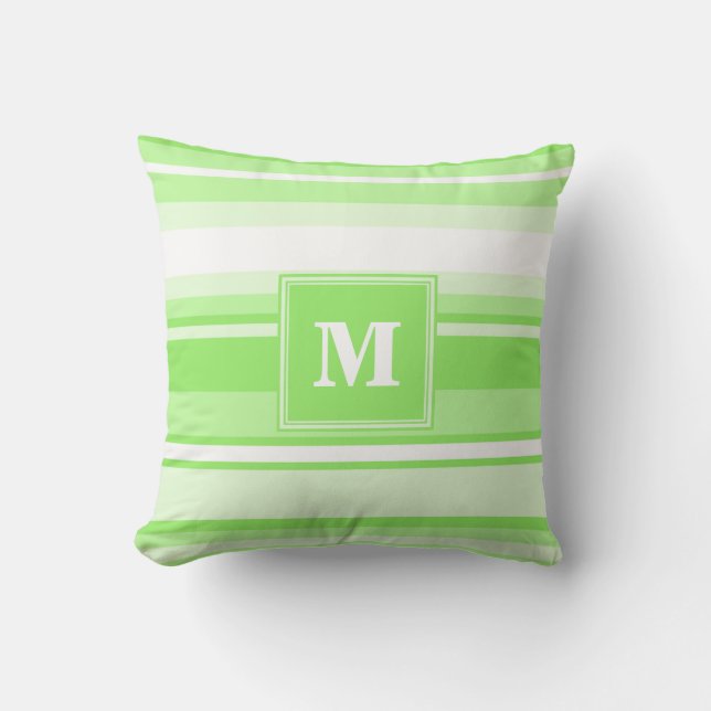 Monogram lime green rand kudde (Framsida)