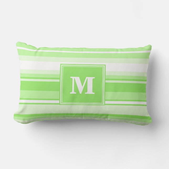 Monogram lime green rand lumbarkudde (Framsida)