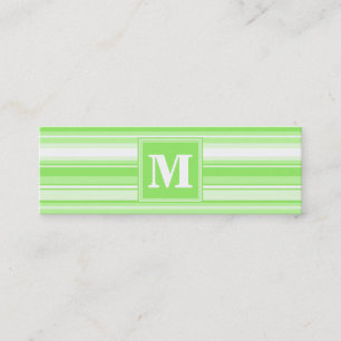 Monogram lime green rand mini visitkort