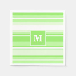 Monogram lime green rand pappersservett
