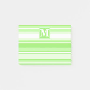 Monogram lime green rand post-it block