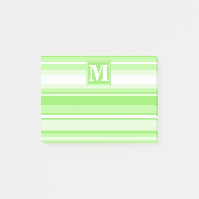 Monogram lime green rand post-it block (Framsida)